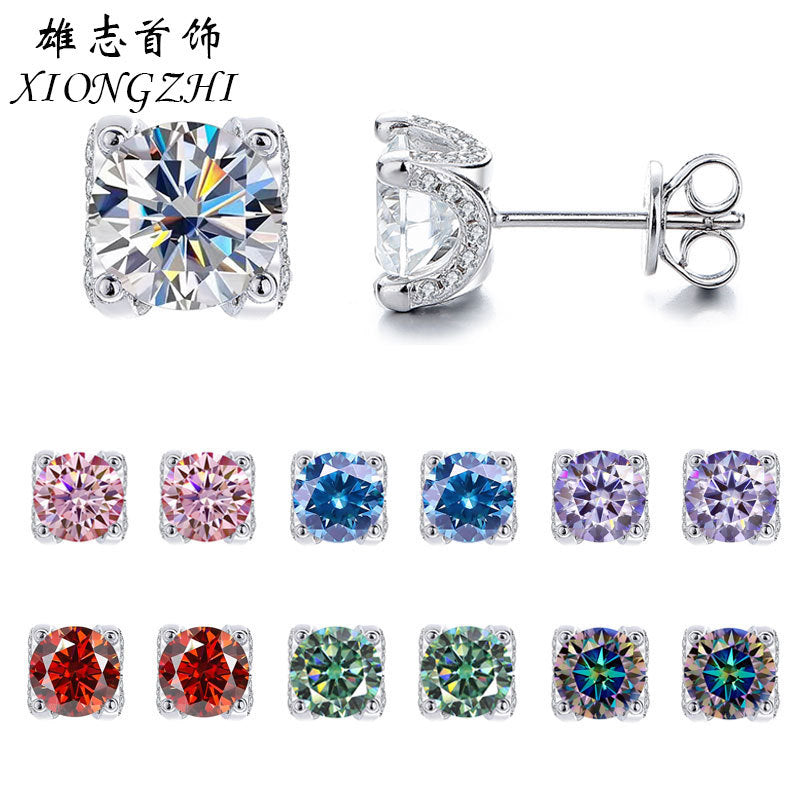 Moissanite Cow Head Stud Earrings