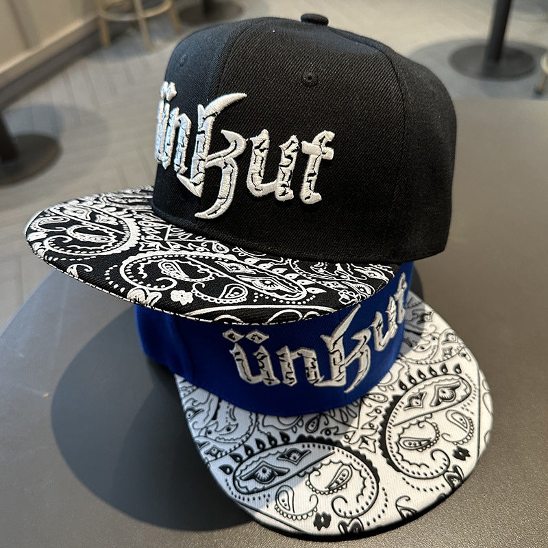 Adjustable Flat Brim Baseball Cap with Print