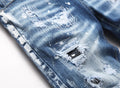 Ripped Elastic Denim Jeans