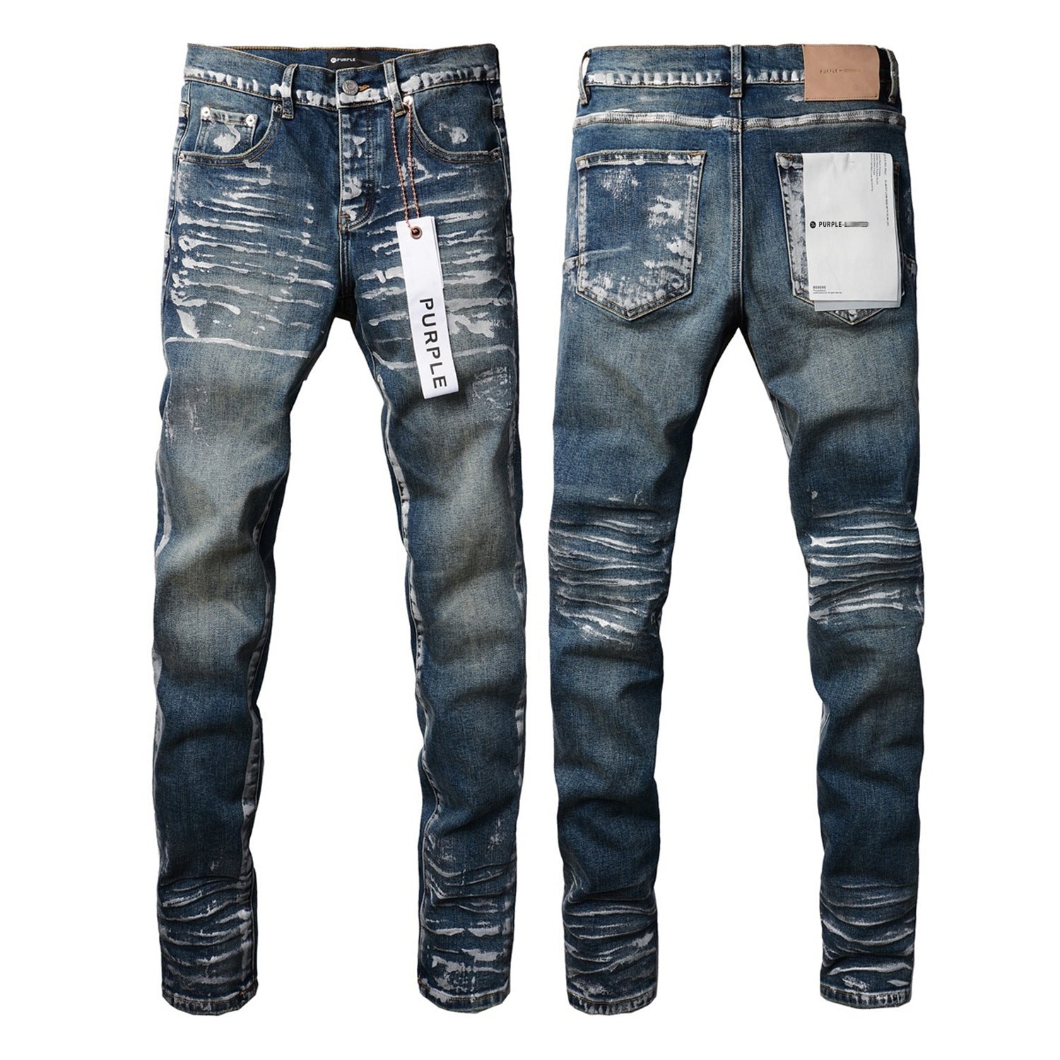Mens purple denim jeans with tags