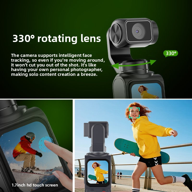 Handheld 4K Sports Camera with Gimbal Stabilization
