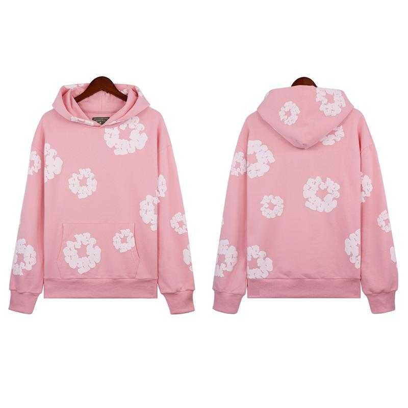 Cotton Hoodie with Plant Print