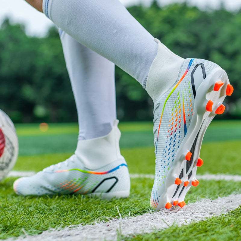 High-top football shoes with spikes