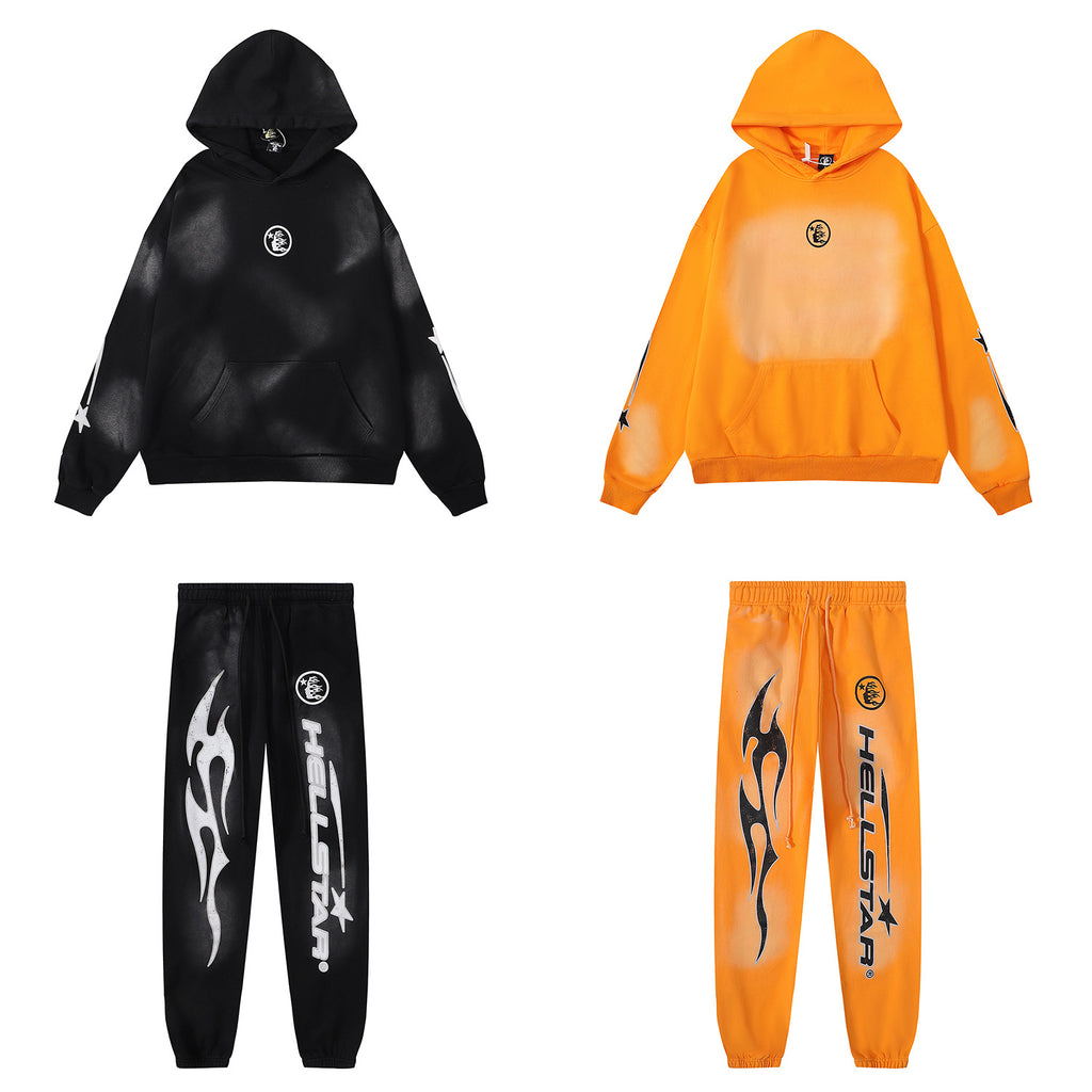 Retro Cotton Hoodie and Sweatpants Set