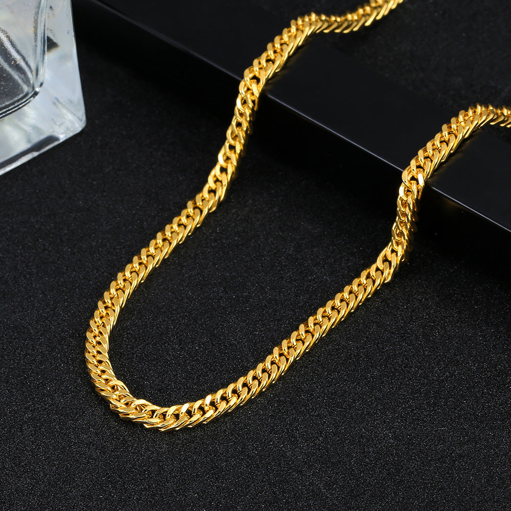 Gold Plated Wave Chain Necklace