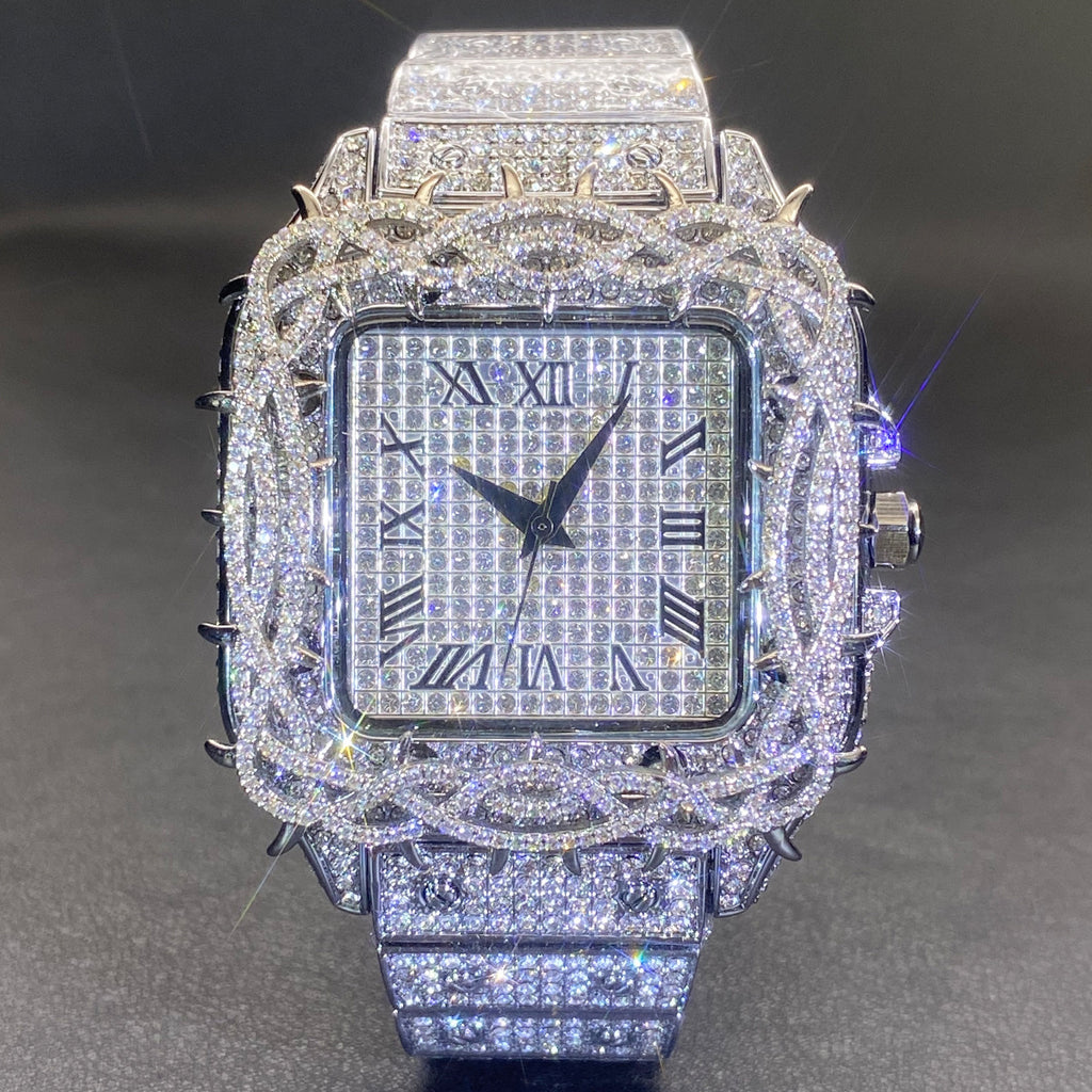 Men's luminous diamond watch