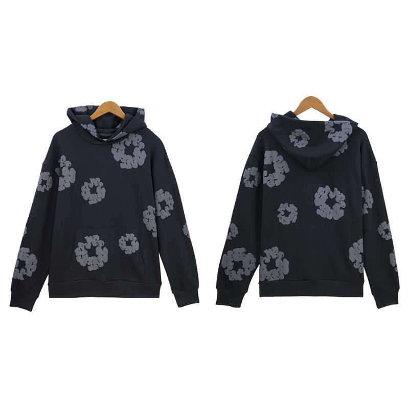 Cotton Hoodie with Plant Print