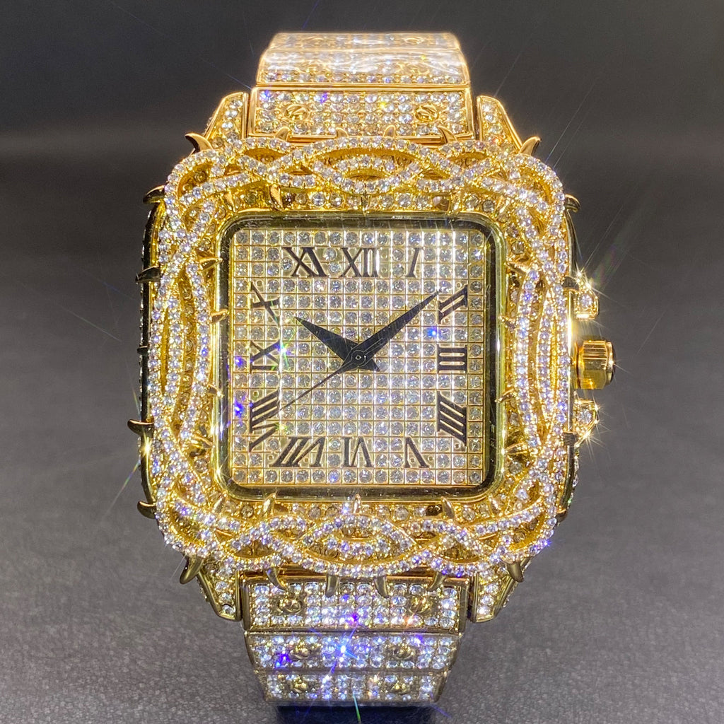 Men's luminous diamond watch