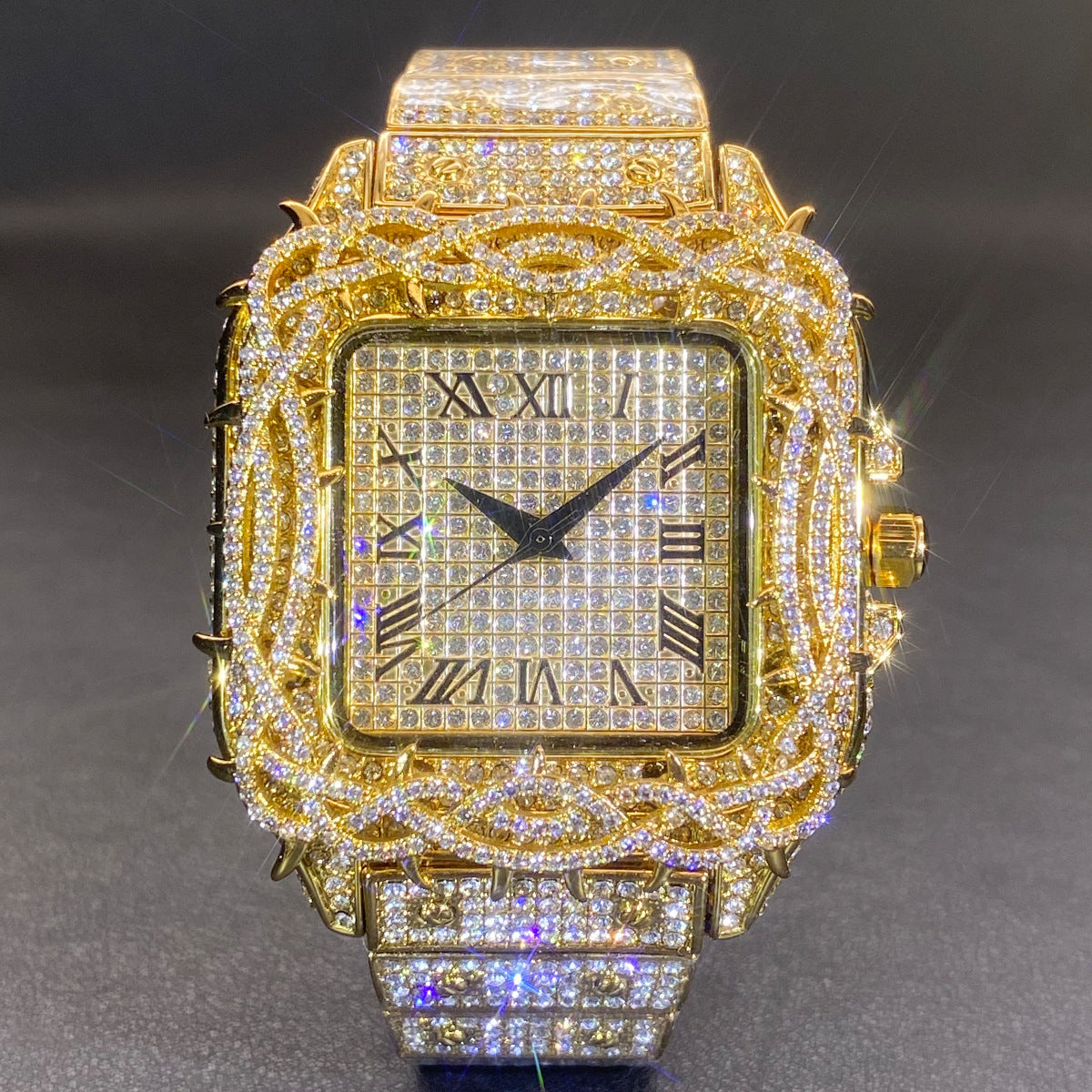 Men's luminous diamond watch