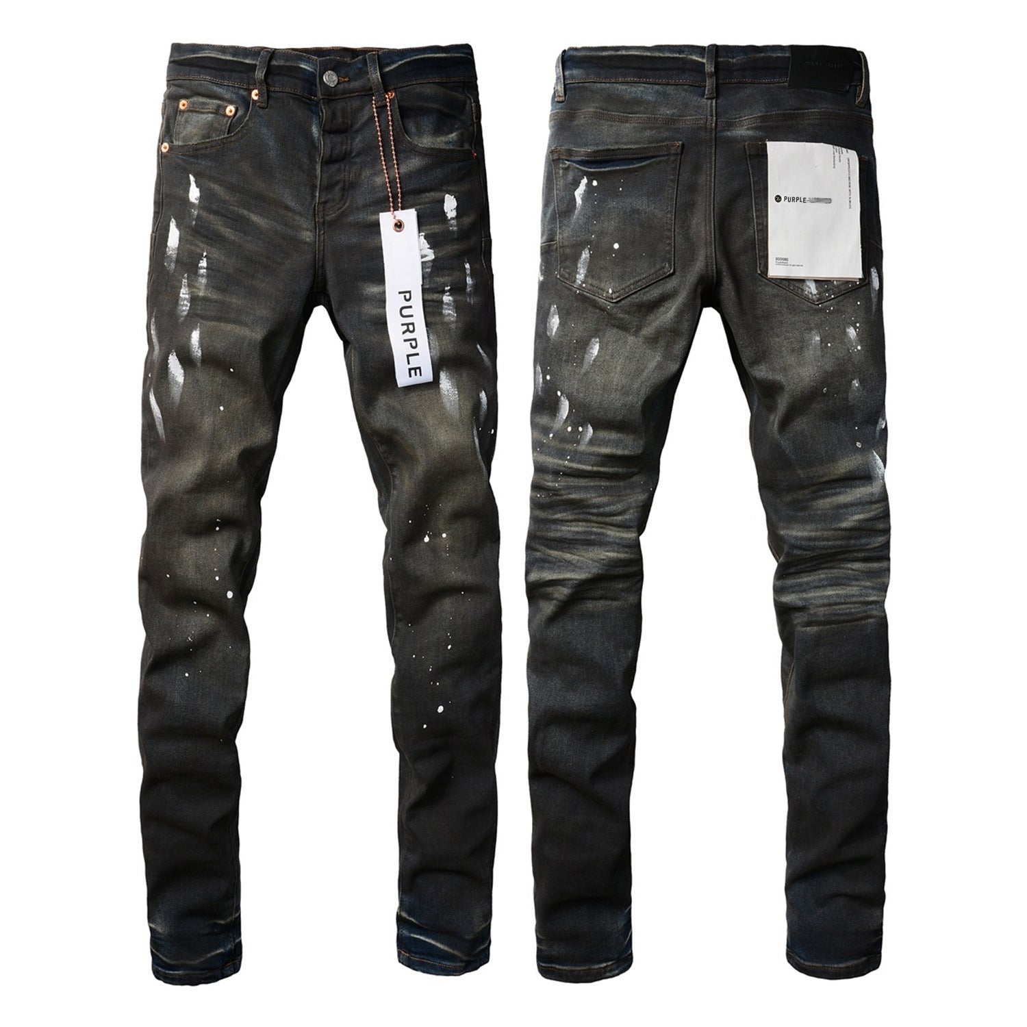 Mens purple denim jeans with tags