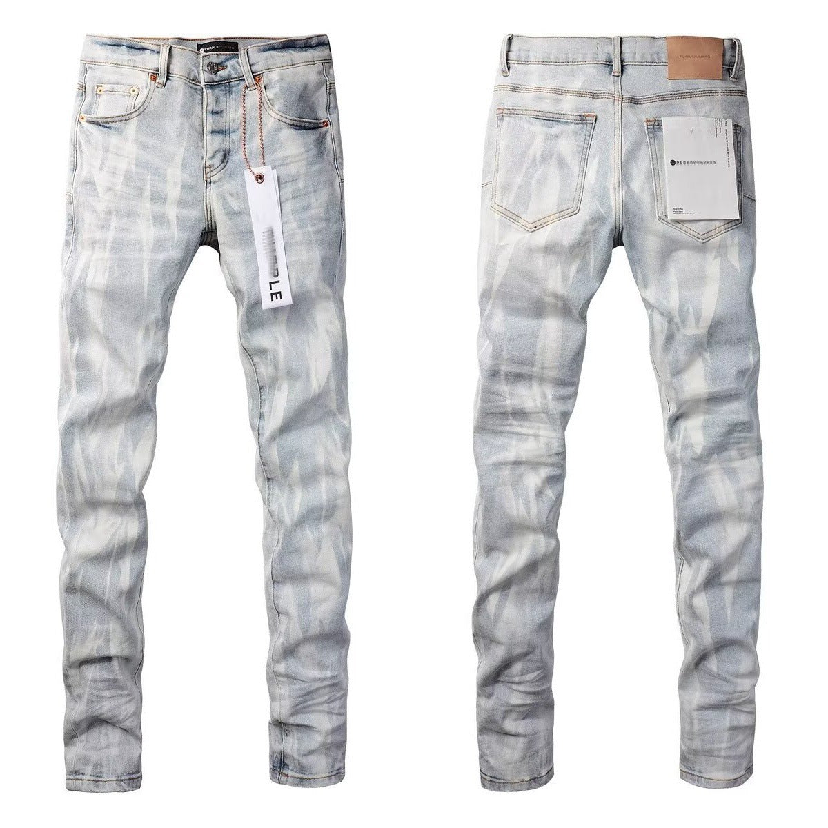 purple ripped patch jeans