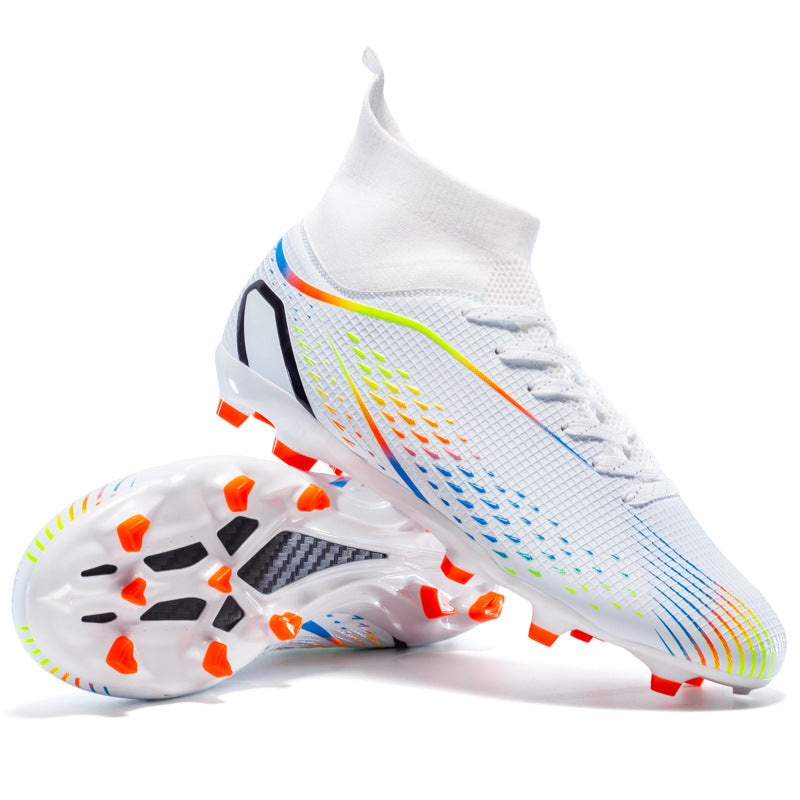 High-top football shoes with spikes