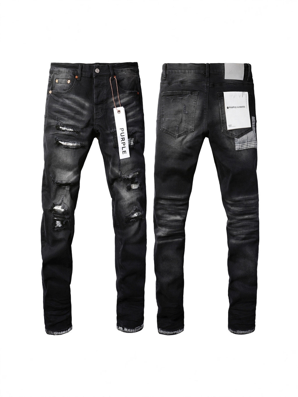 Mens purple denim jeans with tags