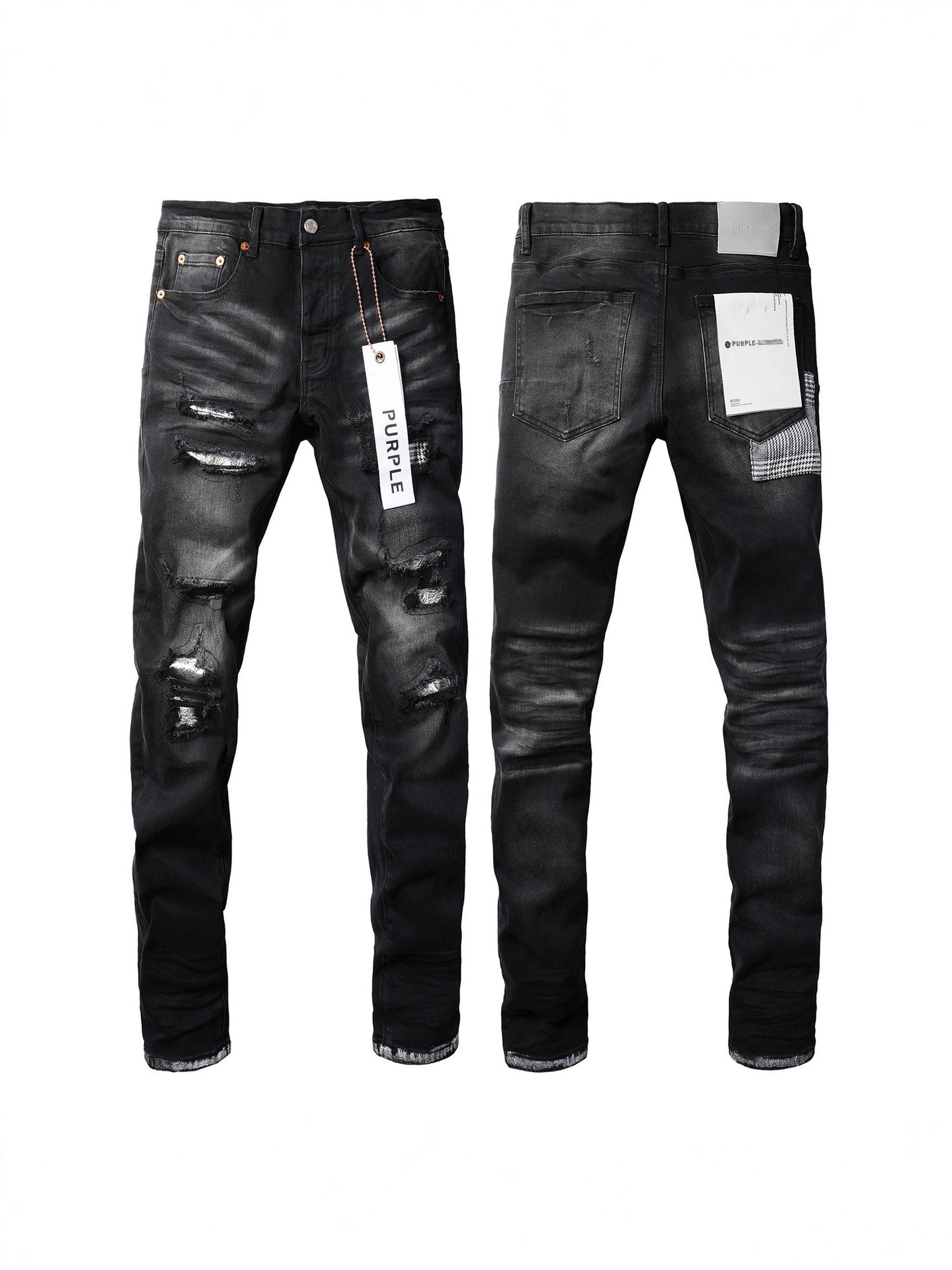 Mens purple denim jeans with tags