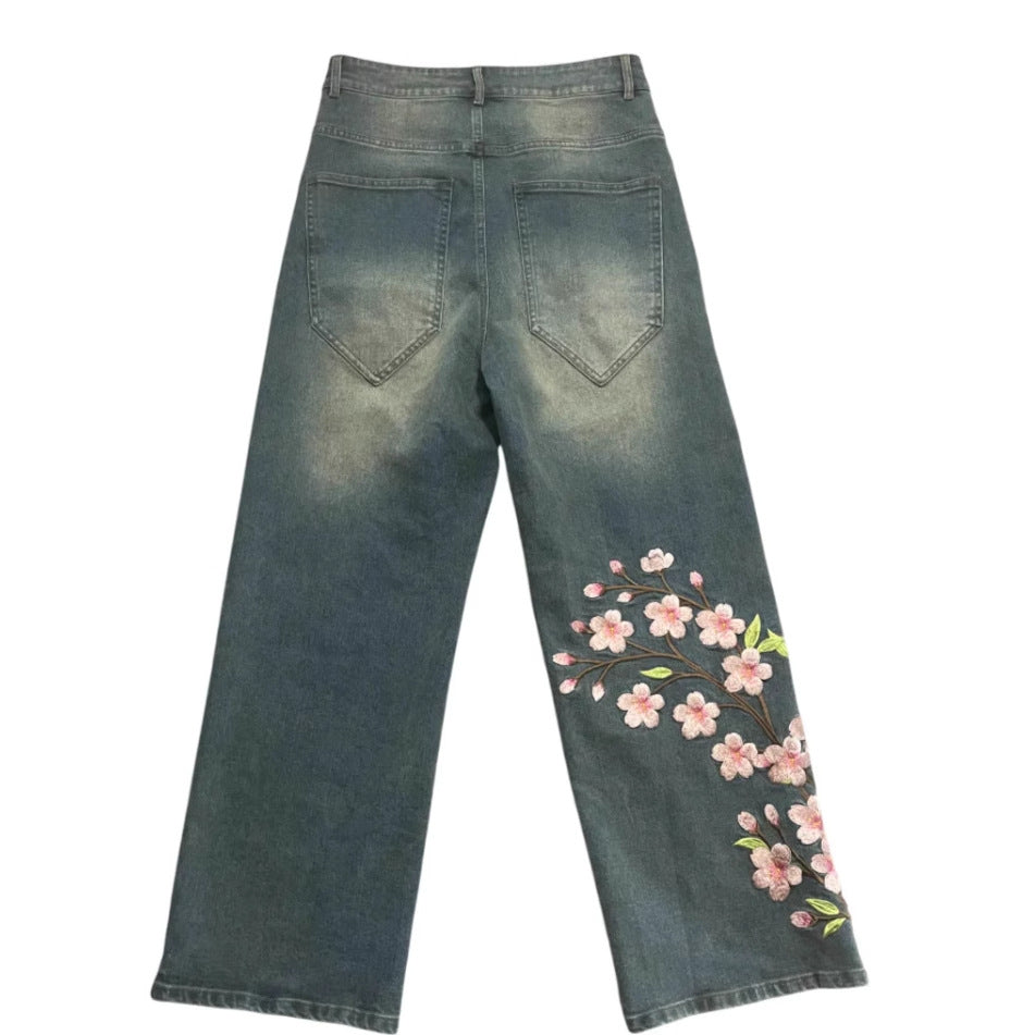 Wide-Leg Denim Pants