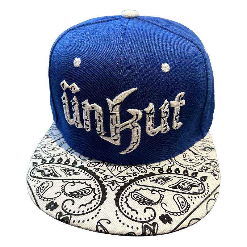Adjustable Flat Brim Baseball Cap with Print