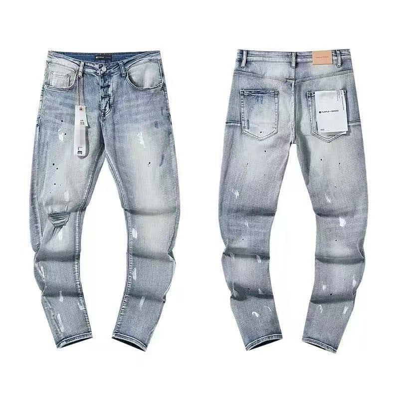 purple ripped patch jeans
