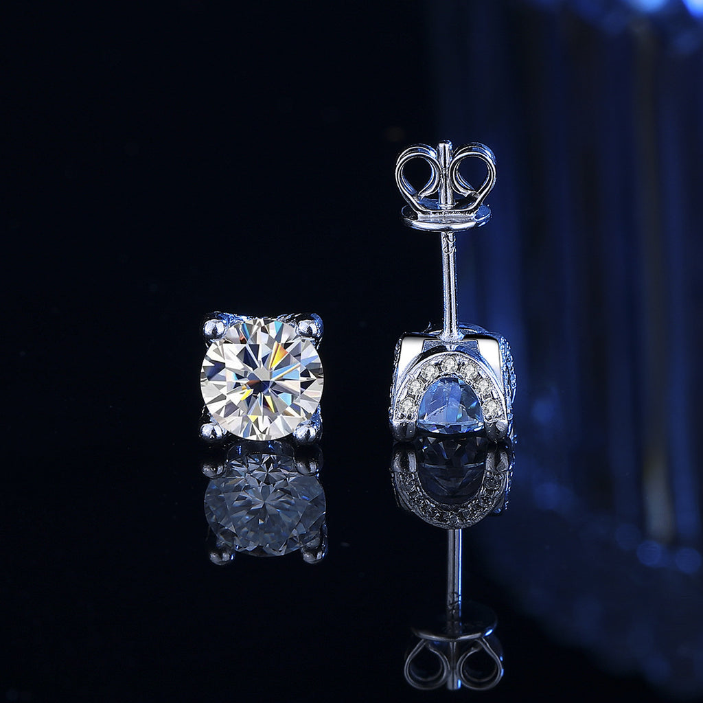 Moissanite Cow Head Stud Earrings