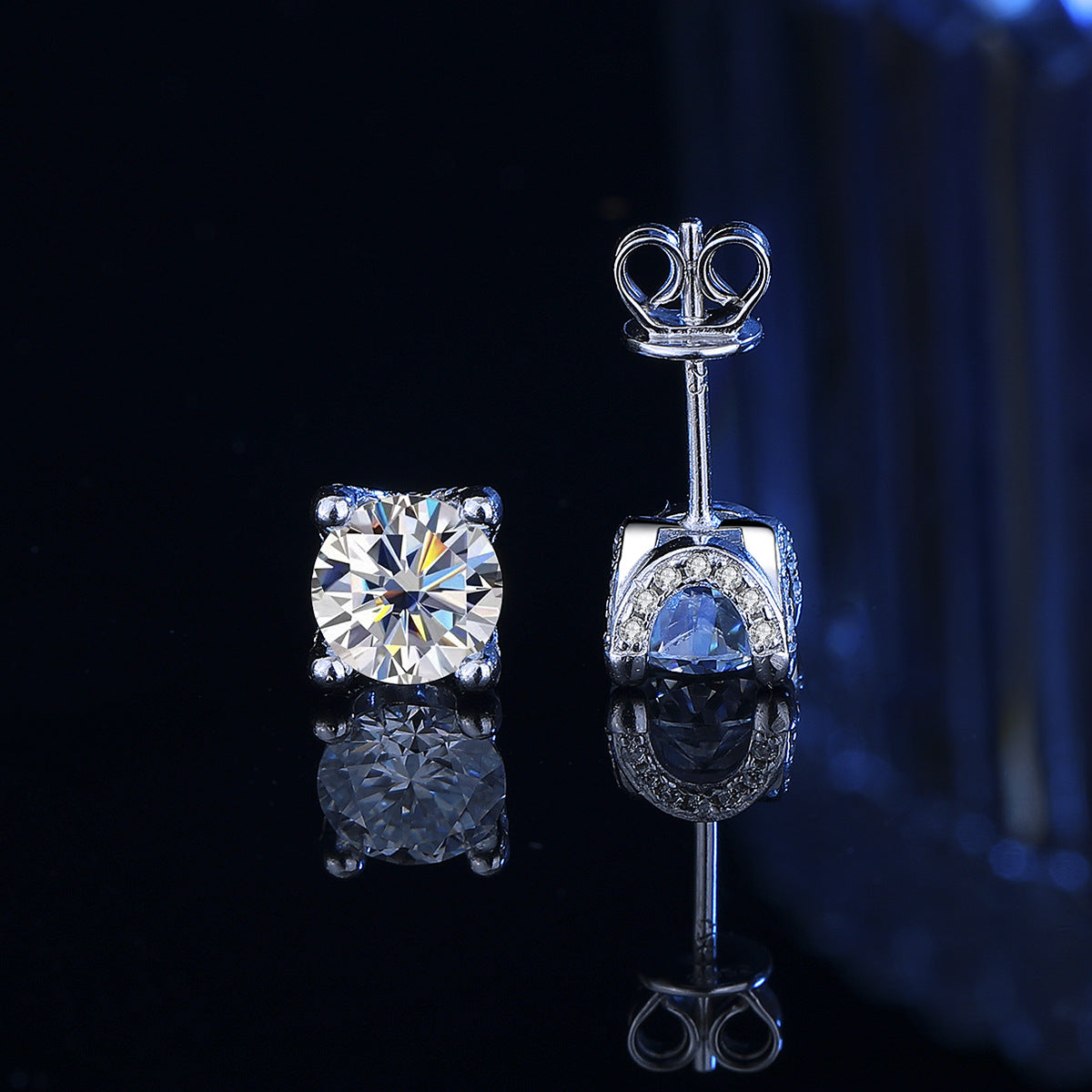 Moissanite Cow Head Stud Earrings