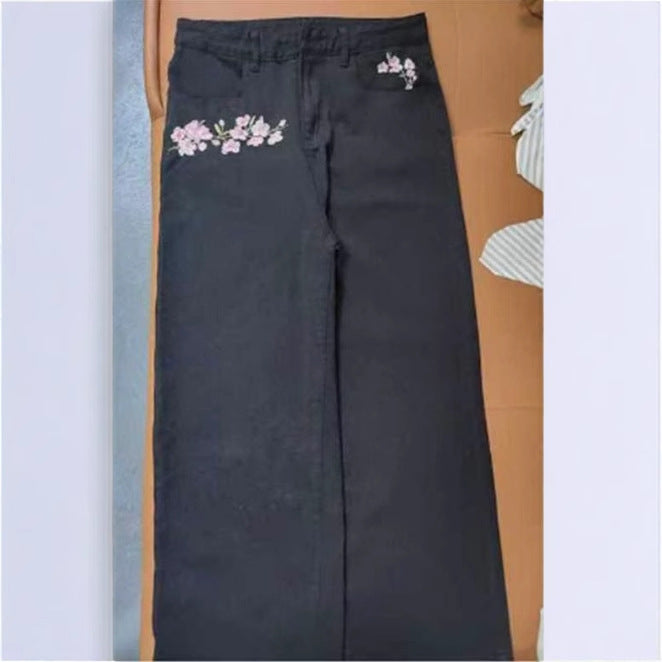 Wide-Leg Denim Pants