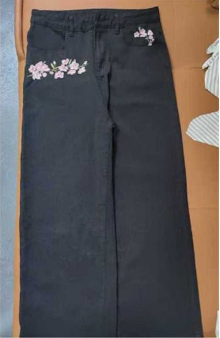 Wide-Leg Denim Pants