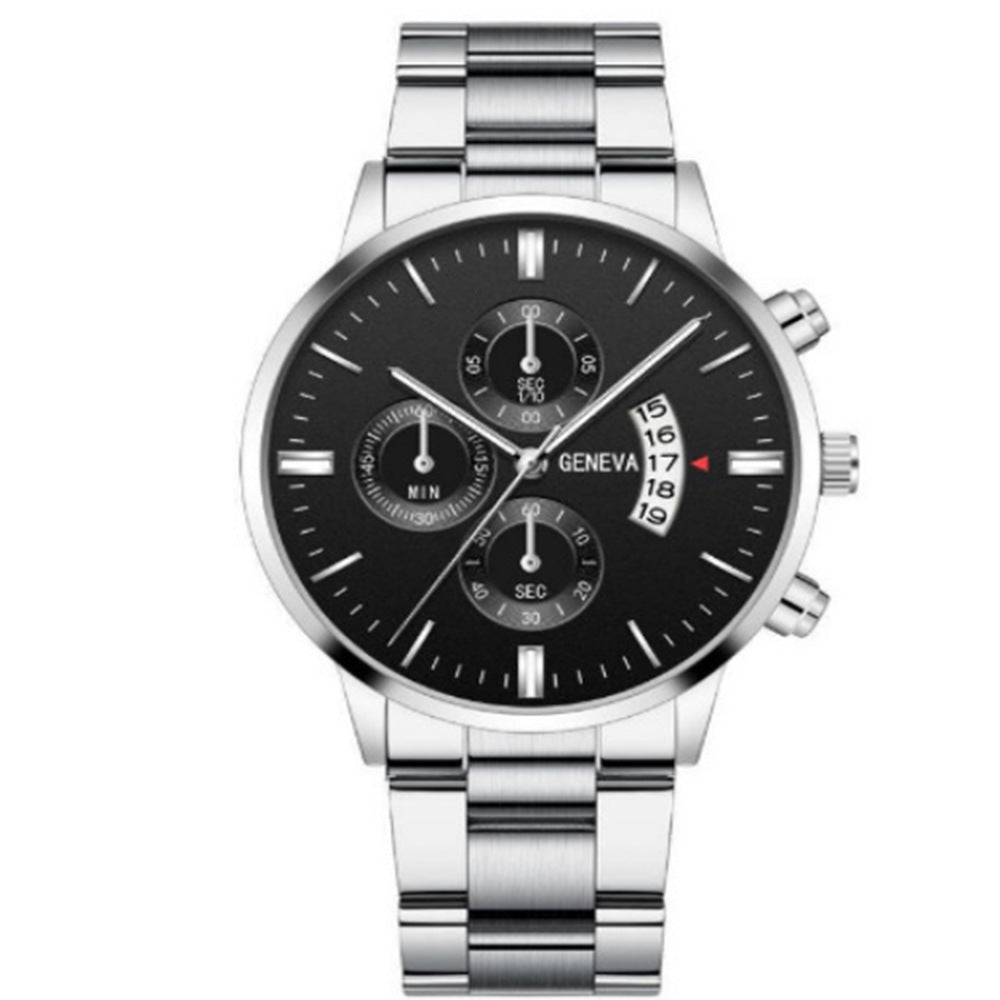 Three-eyed men's quartz watch