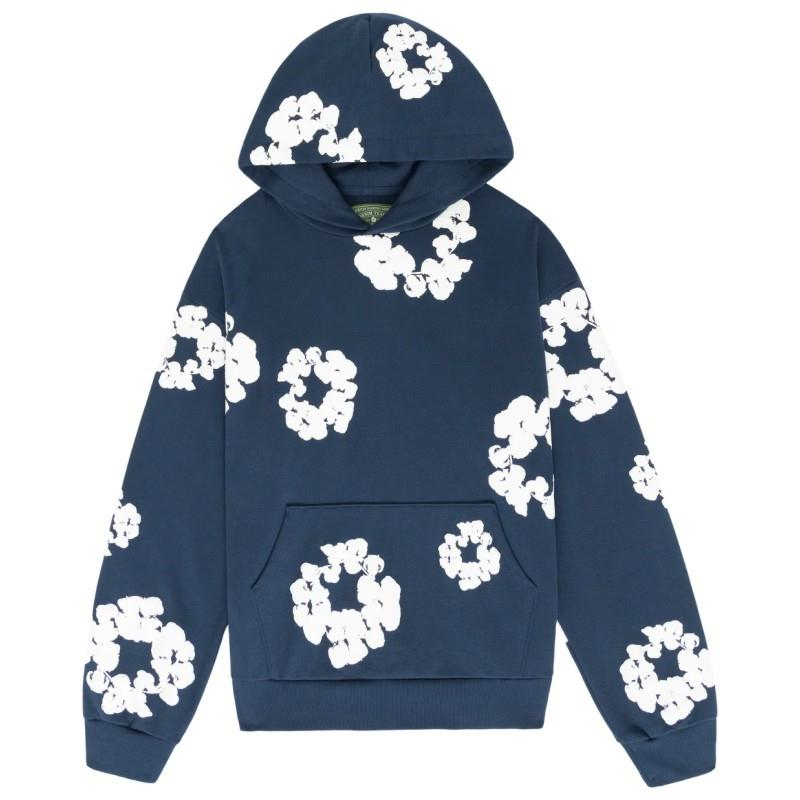 Cotton Hoodie with Plant Print