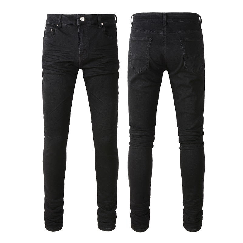 purple ripped patch jeans