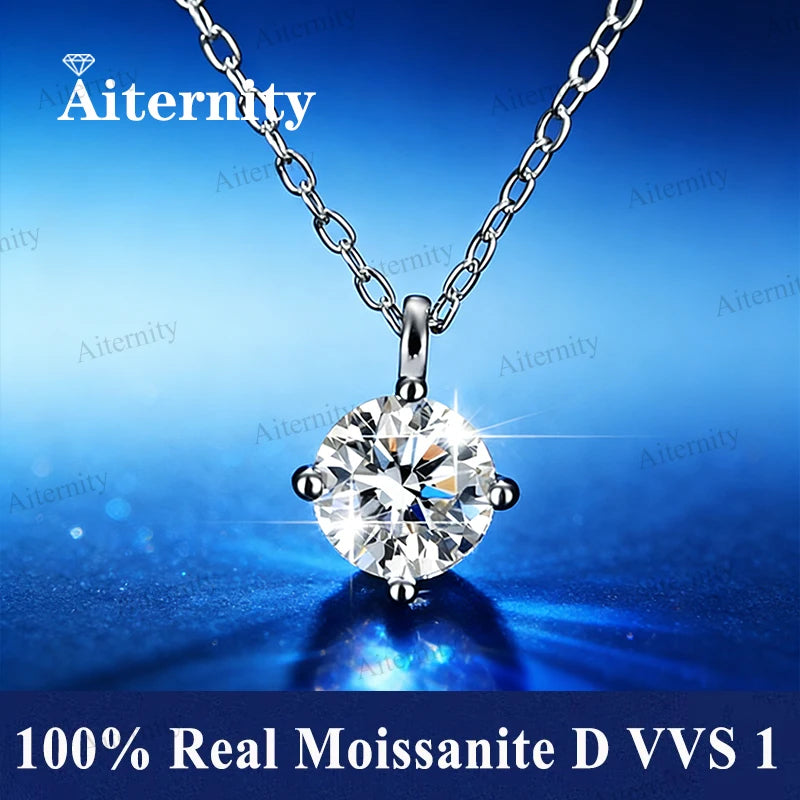 Moissanite Necklace GRA Certified