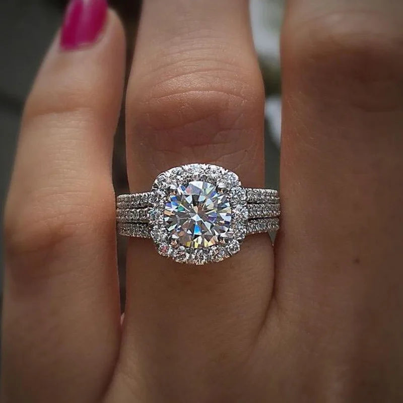 luxury square moissanite ring