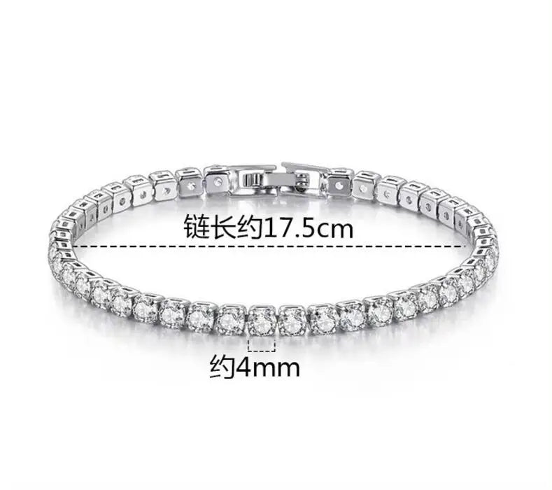 Moissanite Lab Diamond Classic Platinum Plated Bracelet