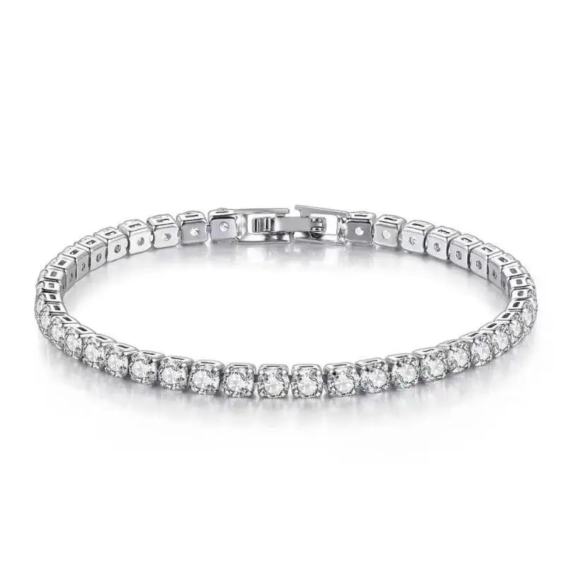 Moissanite Lab Diamond Classic Platinum Plated Bracelet
