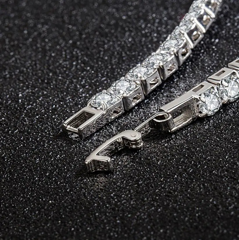 Moissanite Lab Diamond Classic Platinum Plated Bracelet