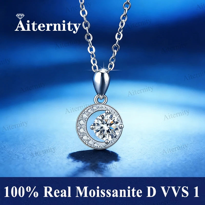 Moissanite Necklace GRA Certified