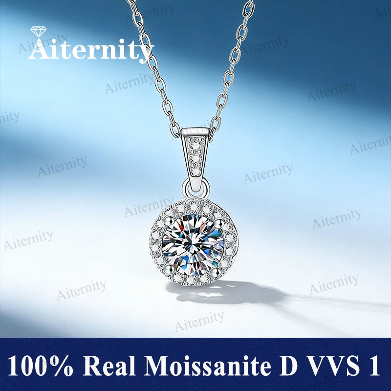 Moissanite Necklace GRA Certified