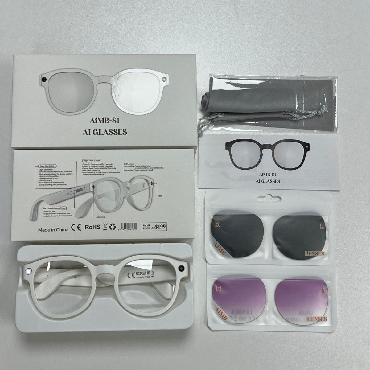 Smart Glasses with Camera Bluetooth AI Translation