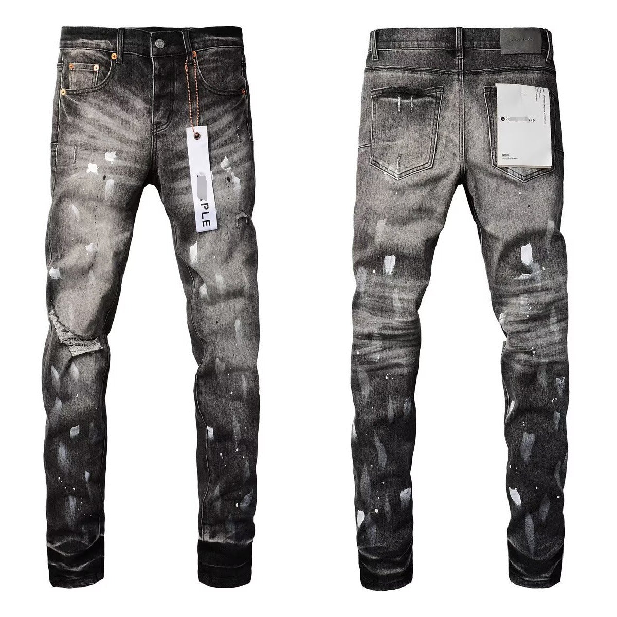 purple ripped patch jeans
