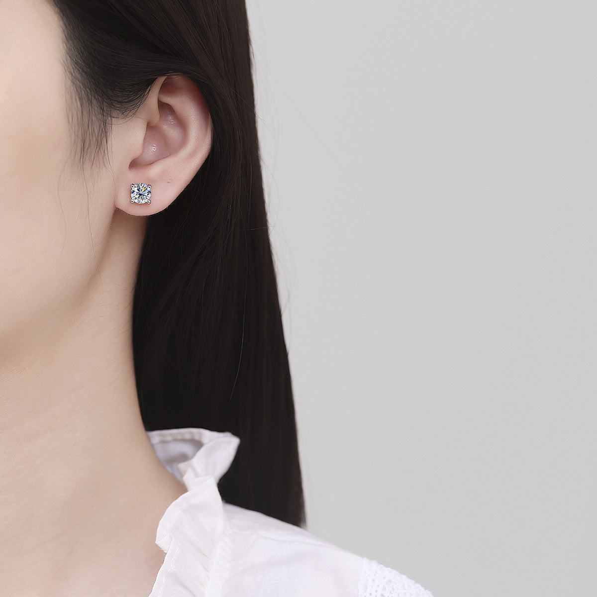 Moissanite Cow Head Stud Earrings