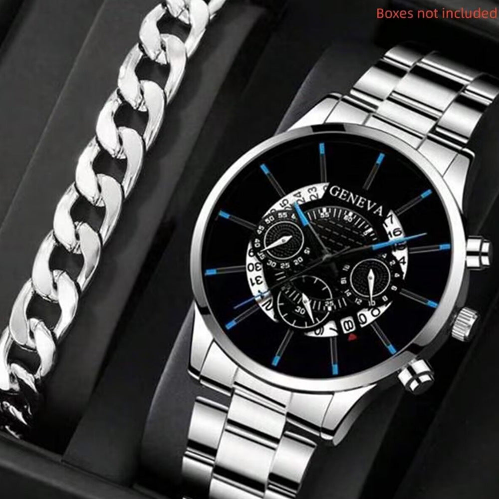 Three-eyed men's quartz watch