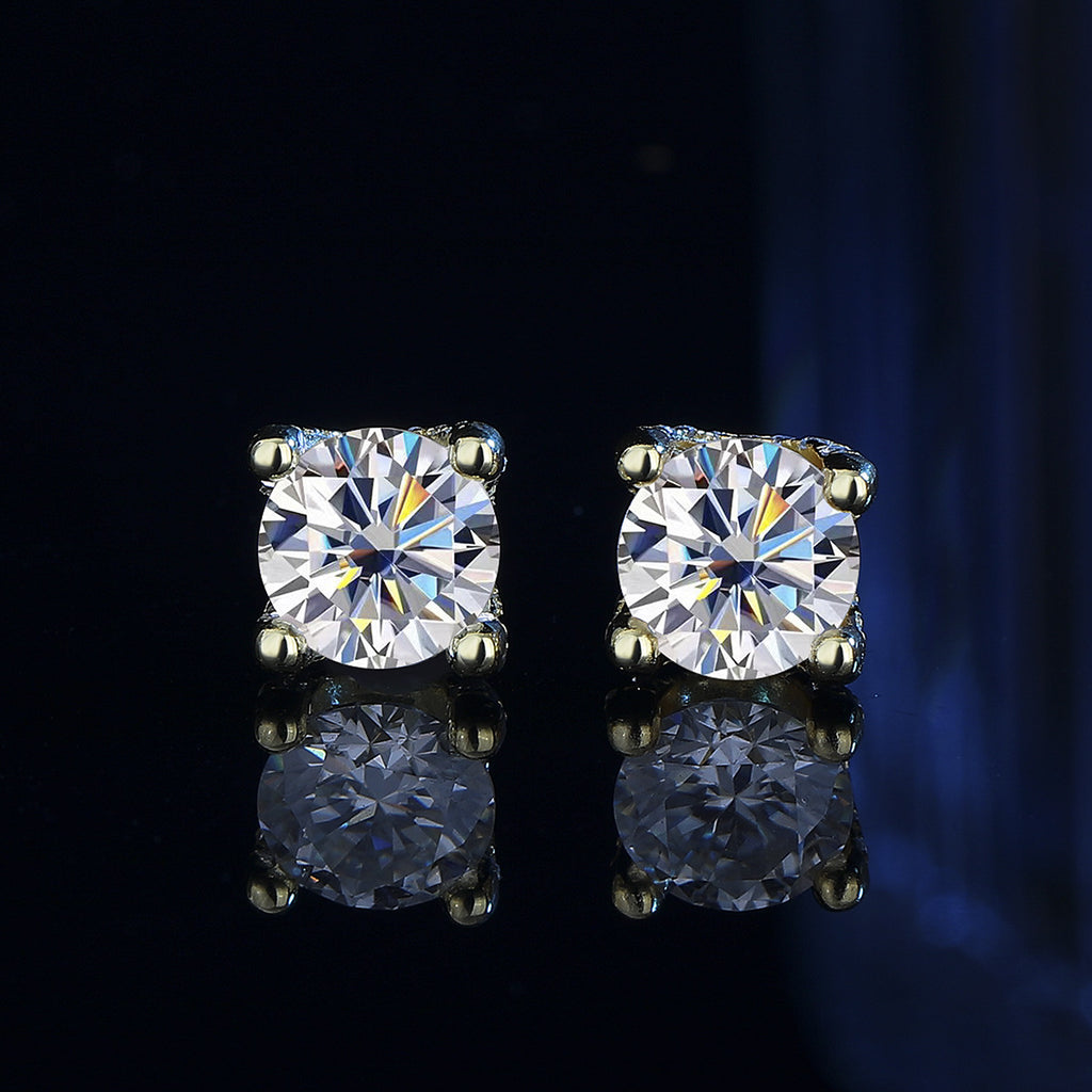 Moissanite Cow Head Stud Earrings
