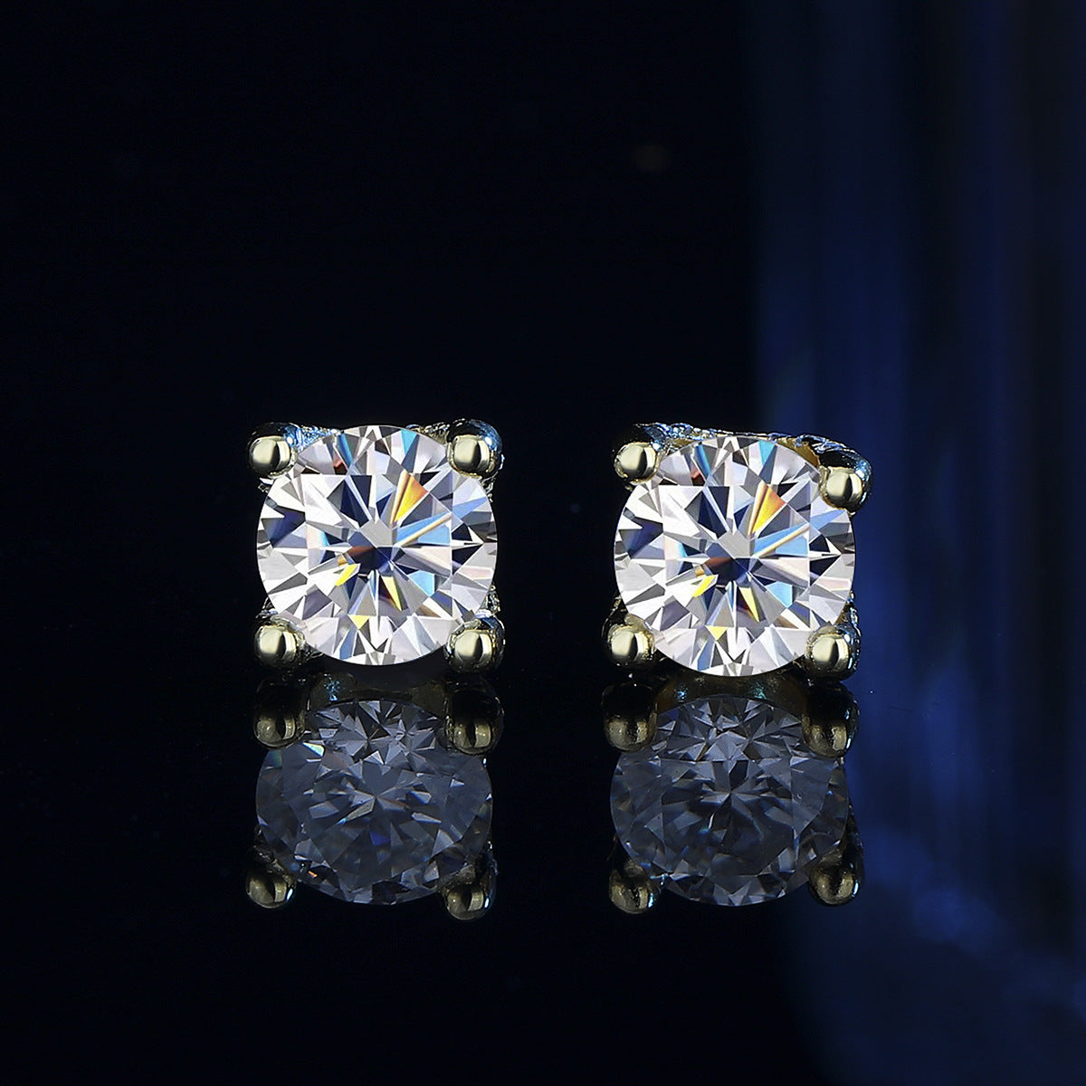 Moissanite Cow Head Stud Earrings