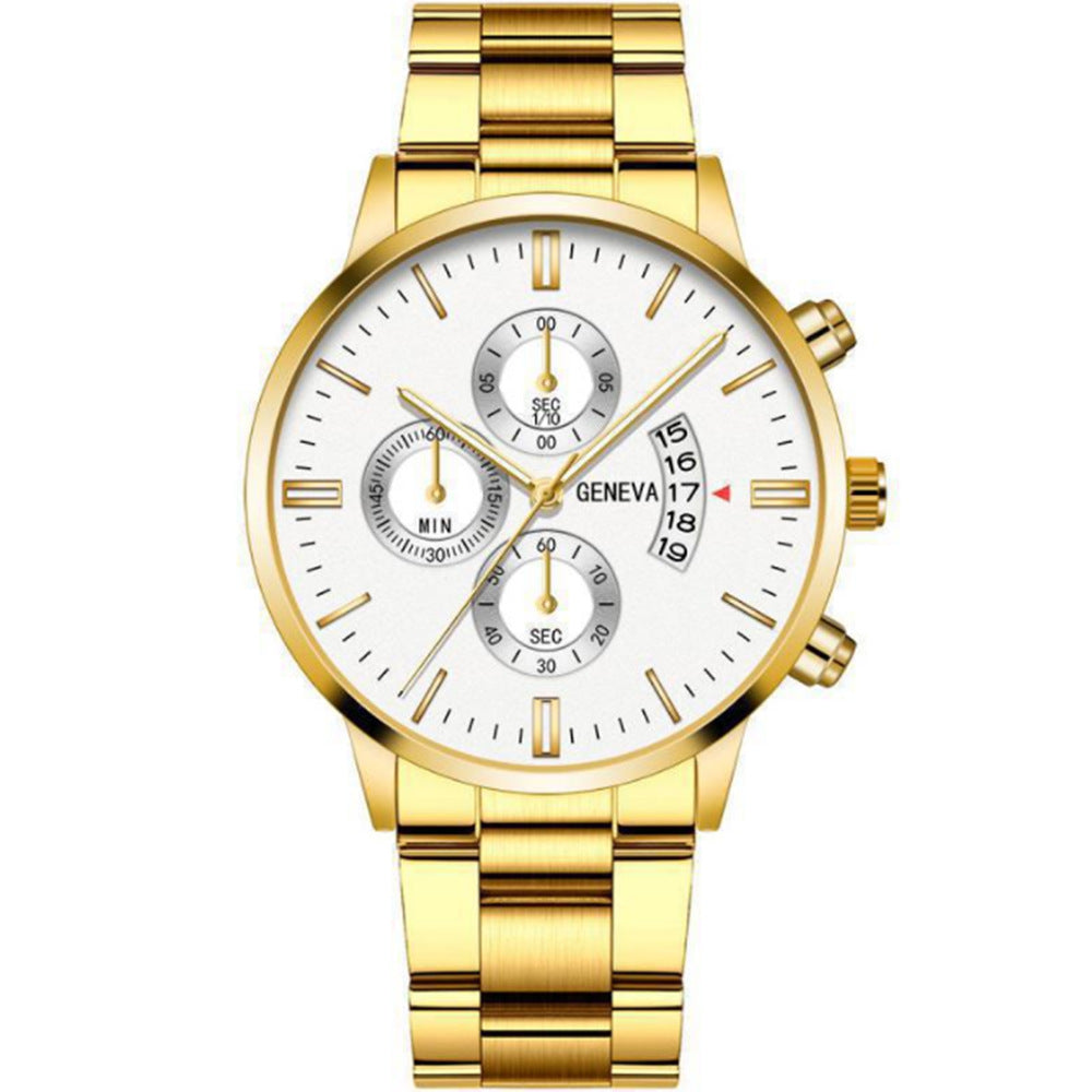 Three-eyed men's quartz watch