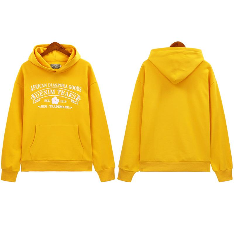 Cotton Hoodie with Plant Print