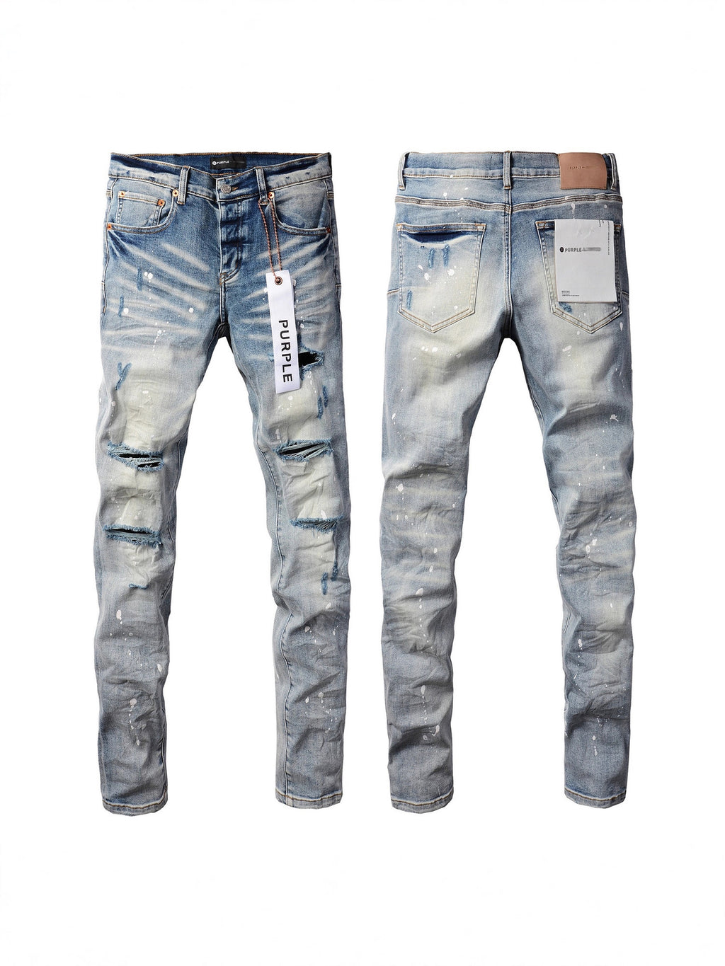 Mens purple denim jeans with tags