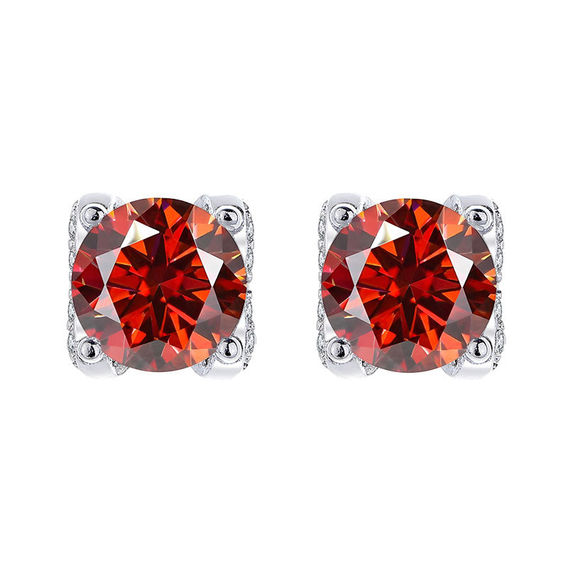 Moissanite Cow Head Stud Earrings