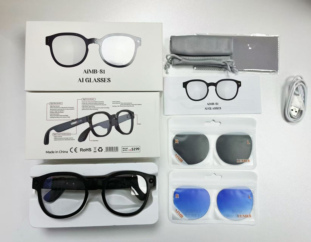 Smart Glasses with Camera Bluetooth AI Translation