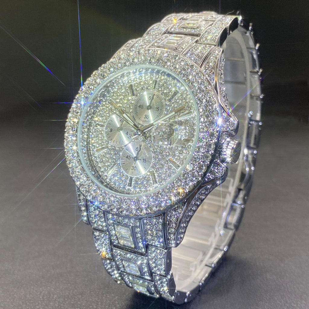 Mens Fashion Diamond  Wristwatch