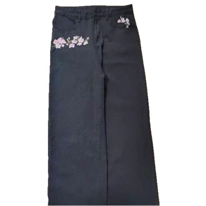 Wide-Leg Denim Pants