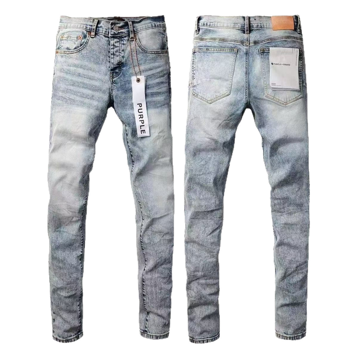 purple ripped patch jeans