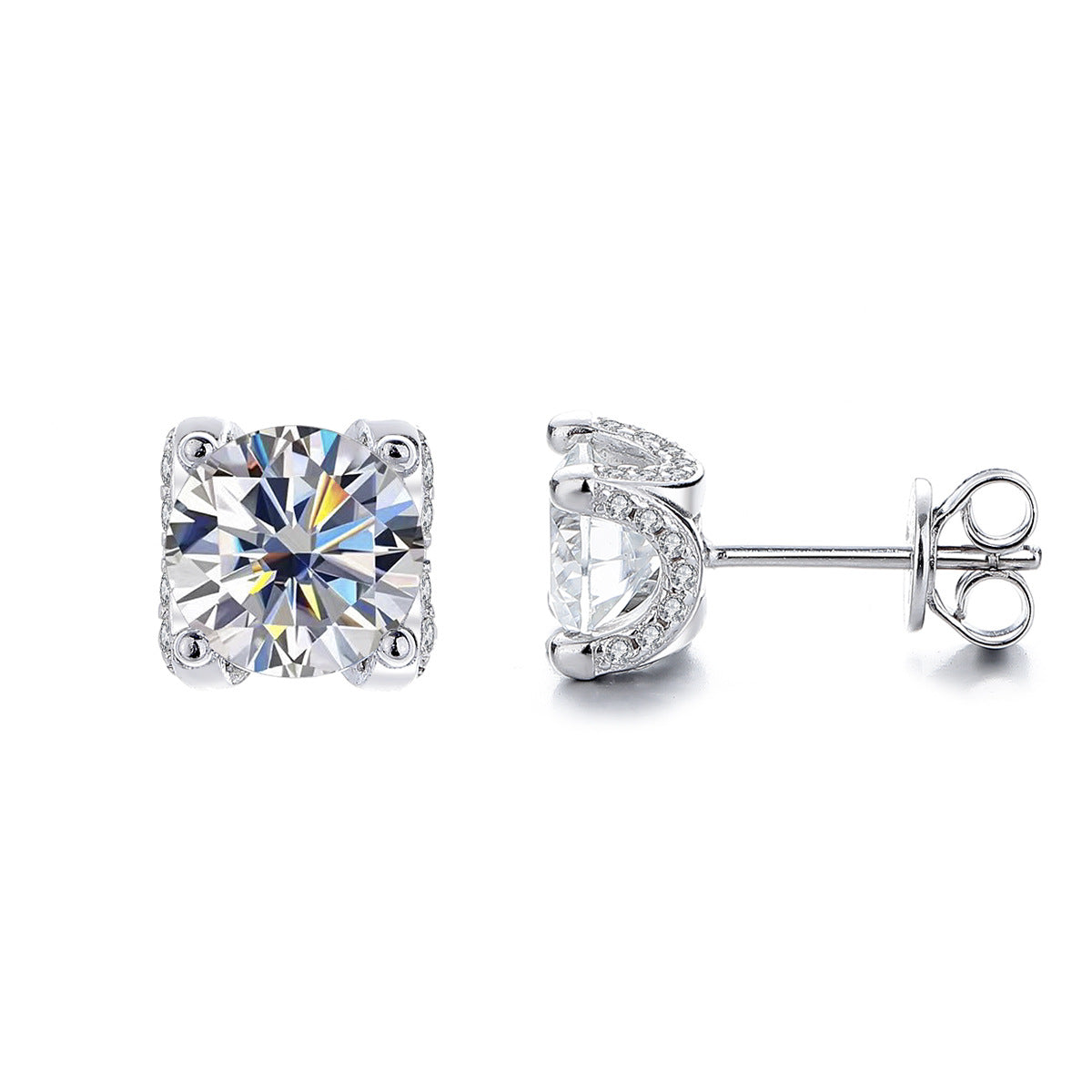 Moissanite Cow Head Stud Earrings
